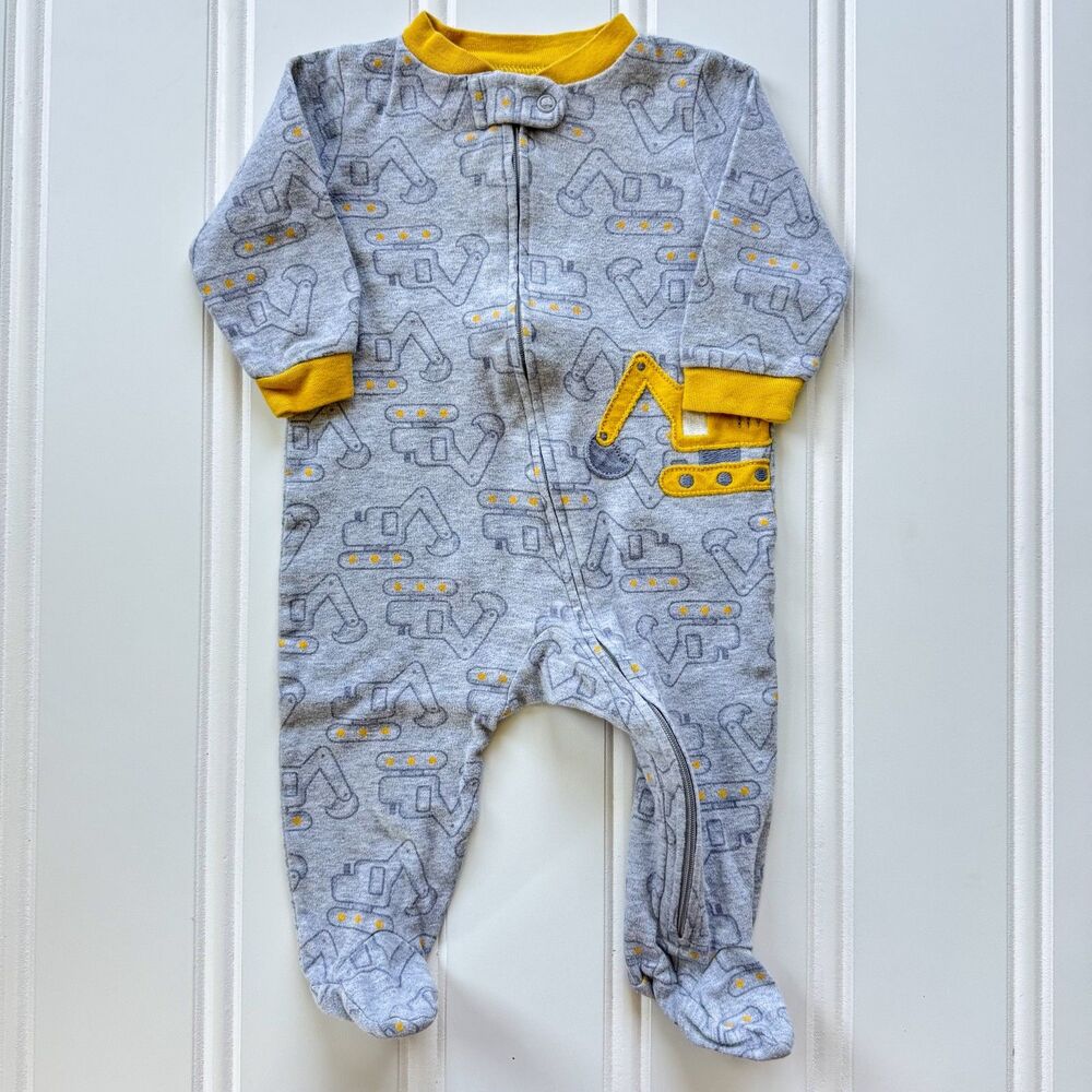 4/$10 - Just One You by Carter's Baby Construction Cotton Zip Up Baby Footie